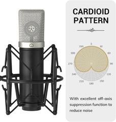 Condenser Microphone 192kHz/24Bit for Podcast Recording, PC Computer Gaming Stre