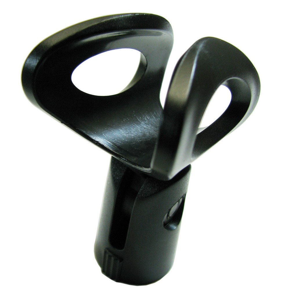 Black Flexible rubber adjustable mic holder clip for microphone stand NEW