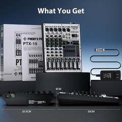 Professional Audio Mixer, Sound Console w/USB Audio Interface, 4-Channel Soun…