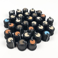 Lot of 30 Vintage Peavey Rogan Color Mixer Amp Knobs