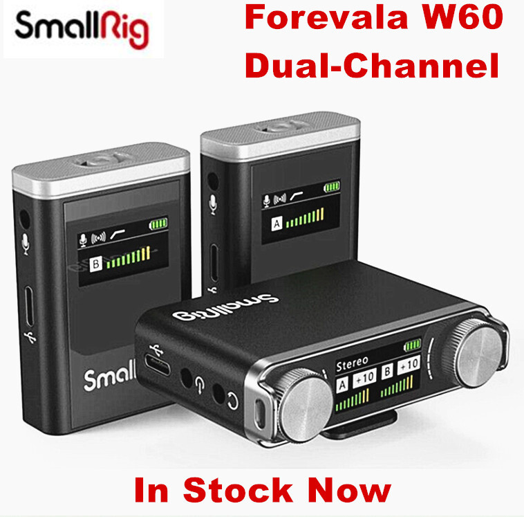 SmallRig Forevala W60 Dual-Channel Wireless Microphone System 48kHz 16bit＜10ms