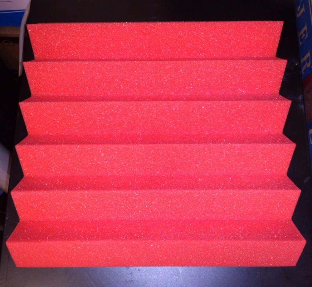 Acoustic Foam tiles 2″ x 12″ x 12″ (red) – 8 pack wedge foam