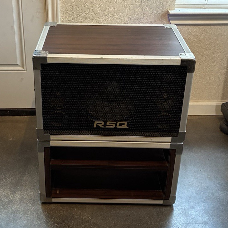 RSQ RSA Speaker Case Wood/Metal Brown Silver Black w/ Carry Handle