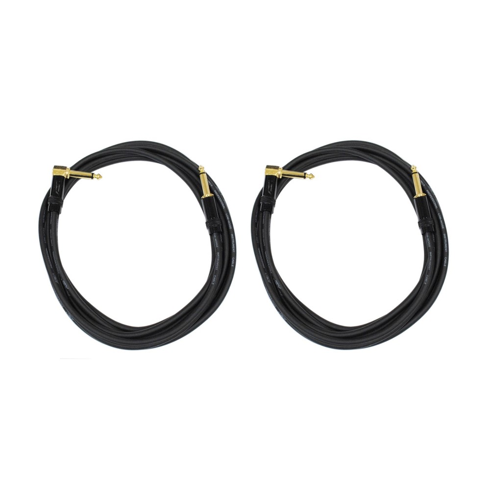 Audio2000’s E28125P2 25Ft 1/4″ TS Right Angle To 1/4″ TS Cable (2 Pack)