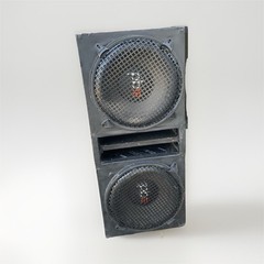 Black Passive PA Speaker Dual Drivers Wired Banana Jack Wood Metal Cabinet