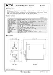 TOA M-11S T Microphone Input Module with Mute-Receive for 900 Series Amplifiers,