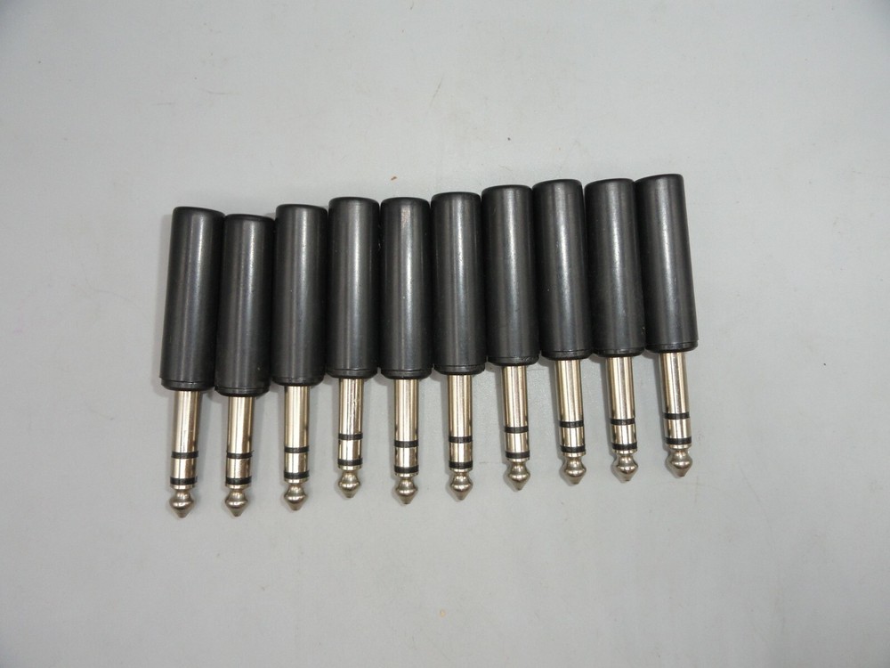 1/4″ INCH STERO MALE AUDIO PLUG 6.3mm PHONO JACK CONNECTOR (LOT OF 10)