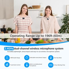 BOYA BY-M1V Wireless Lapel Microphone USB Type C / Lightning / 3.5mm Audio Jack