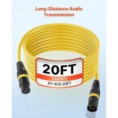Uimoso XLR Cable 15-100 ft Balanced 3-Pin Male to Female Microphone Cord