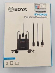 BY-DM20 Dual Lavalier Microphone 2Heads For iPhone Android Smartphone Laptop PC