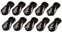 10 x 6Ft XLR 3Pin Female to 1/4″ Mono Plug Mic Microphone Audio Cable Lot 6 Foot