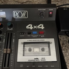 ROSS 4×4 4-Track Mixer Recorder Deck Cassette Player w/Power Supply and Case