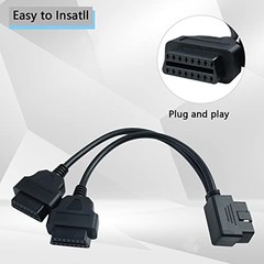 OBD2 Right Angle Splitter Y Cable Male to 2 Female Y Cable 2 Pieces