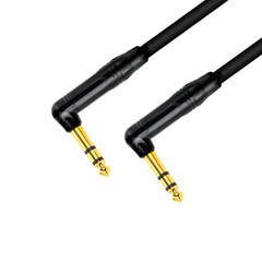 6.35mm 1/4 In TRS Male Right Angle to Male Right Angle Stereo Balanced Cable B21