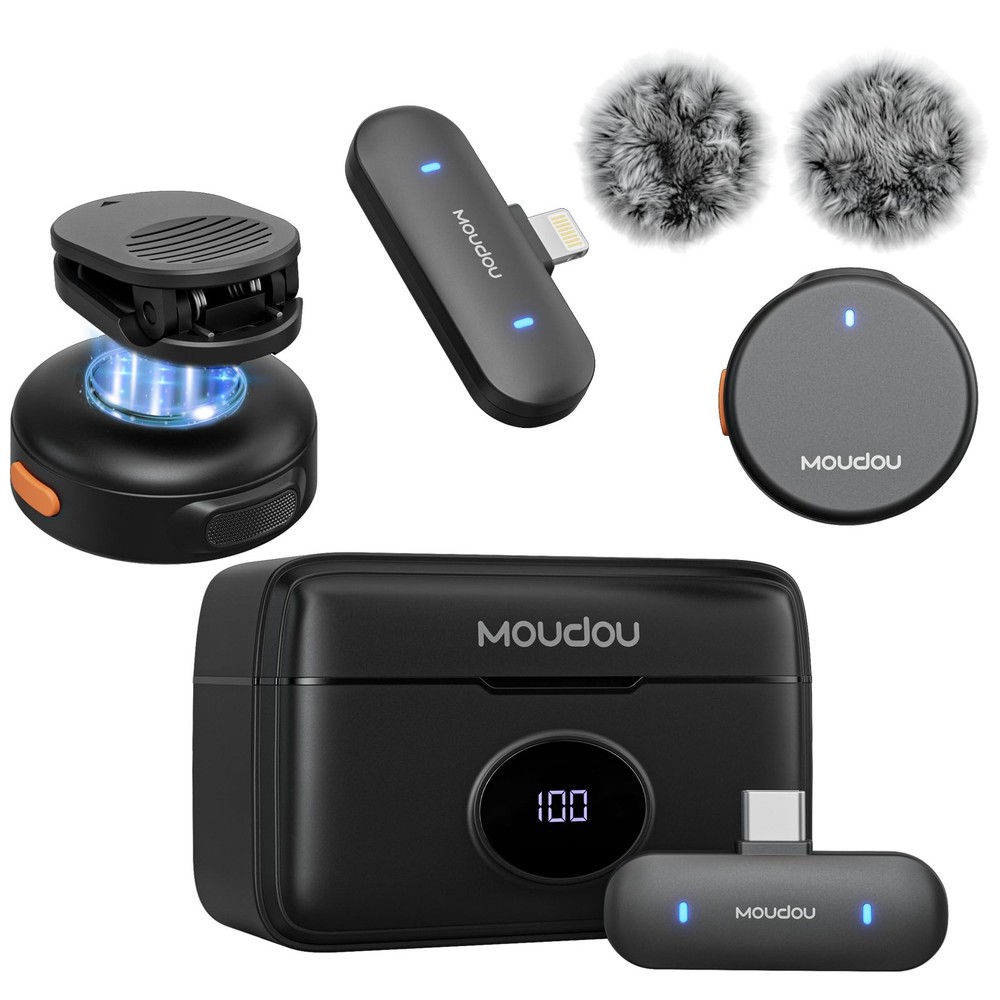 Wireless Lavalier Microphone Mini Mic for iPhone 16 15 17 pro max Android Pho…