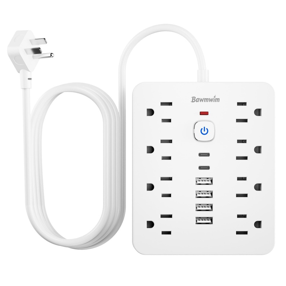 Surge Protector Power Strip – 8 Outlets(1850W/15A/14AWG) 4 USB A（2 USB C,