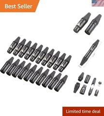 Elegant 3-Pin XLR Cable Connectors – 10 Pairs, Nickel Housing & Silver Contacts
