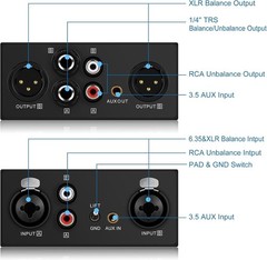 6.35 XLR 1/4″ TRS RCA 3.5mm AUX Input Output Multi Channels Ground Isolator Loop