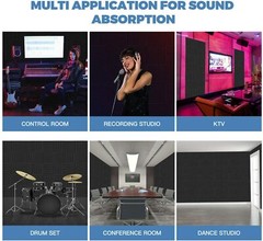 Acoustic Panels 12″X 12″X1″ High Density Sound Absorbing Studio Wall Foam Tiles