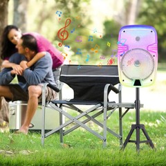8″ Bluetooth Rechargeable Speaker USB/SD/FM/AUX w/Mic & Stand LED Party System
