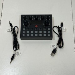 Squarock V8S Mixer Podcast Controller Black w/ Accessories Tested & Working