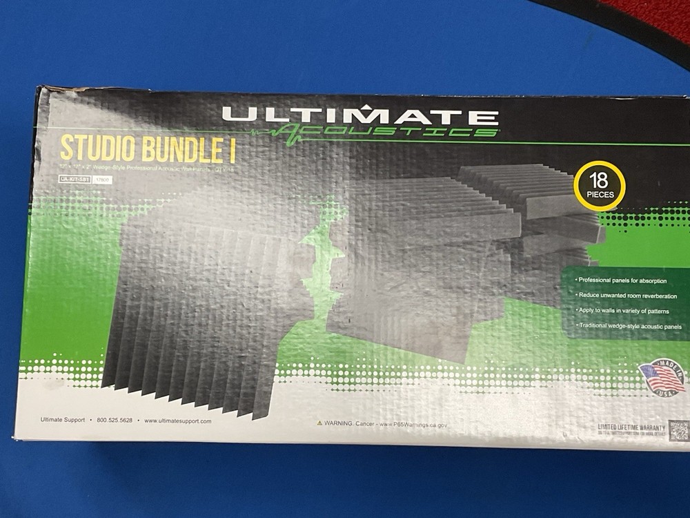Ultimate Acoustics Wedge Style Acoustic Wall Panels 12” X 12” X 2” Set Of 18