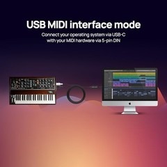 USB-C MIDI Cable Dual Purpose 32 Bit Processor Plug and Play Interface Routing