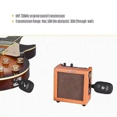 Guitar Bass WIRELESS System Transmitter Receiver Built In Rechargeable Battery
