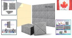 Eco-Friendly Sound Absorbing Panels, 18-Pack 12″x12″ for Home & Office