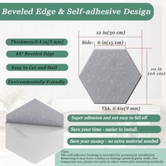 Hexagonal Acoustic Panels-12 Pack High-Density Sound Hex-12 Pack Ash Gray