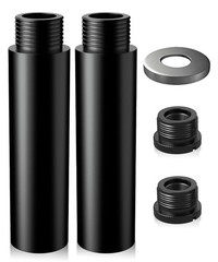 2 Pcs Mic Stand Extension Tube 5/8 Inch Microphone Extension Pipe Aluminum Alloy