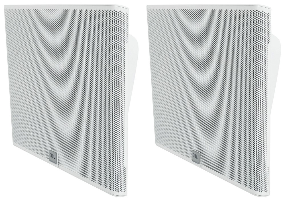 Pair JBL SLP14/T-WH Sleek Low-Profile On Wall Mount 4″ 70v Commercial Speakers