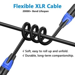 XLR Cables 6FT 4 Pack, Gold-Plated 3 Pin Microphone Cables, XLR Male to Femal…