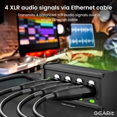 4-Channel XLR/DMX to RJ45 Ethernet Extender for Live Sound & Lighting