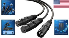 XLR Adapter Cable – 2 Female to 1 Male, Durable & Balanced Connection