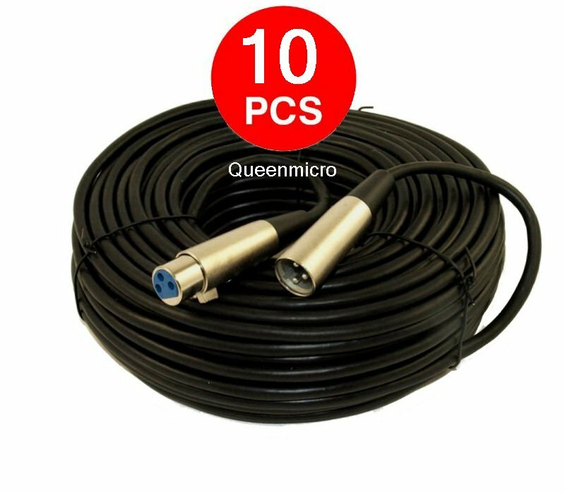 10x 50Ft Shielded XLR 3-Pin Male Female Mic Cord Audio Microphone Cable 50′ Foot