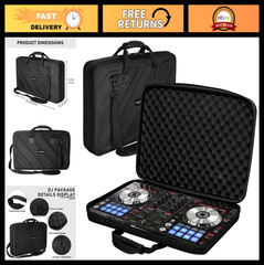 Protective Hard Case for DJ Controllers DDJ-SR, MC4000, NVII, Mixtrack Pro3 & Mo