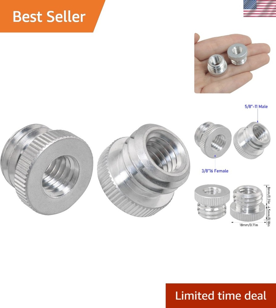 Aluminium Adapter 3/8“ to 5/8“ – 2PCS for Tripod and Level Mounts