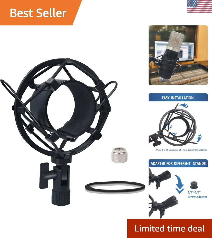 Professional Shock Mount for Condenser Mics (47-53mm) – Noise Reduction Design