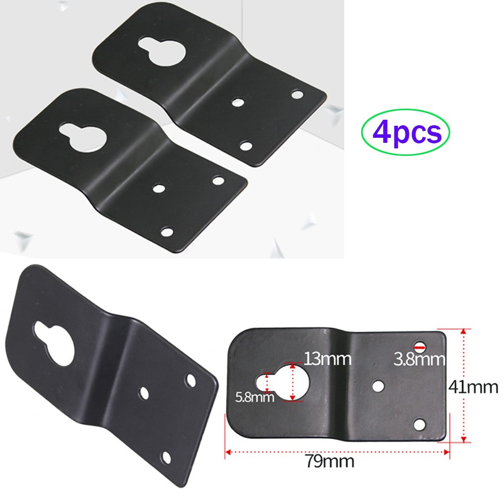 Metal Hook Black Bracket For Surround Speaker Connector Wall Mount 79x41x1mm
