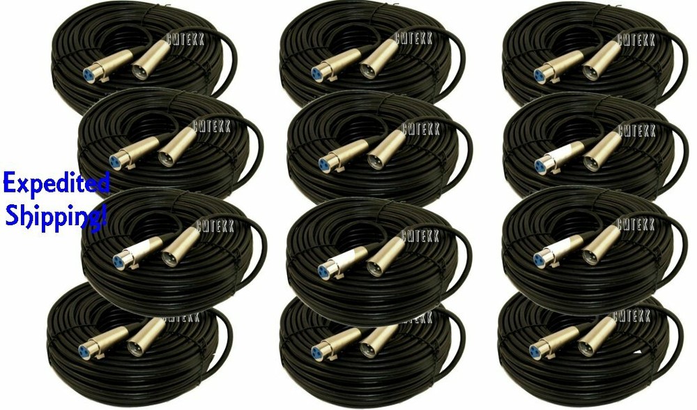 12x 50Ft XLR 3-Pin Male Female Mic Cord Audio Microphone Balanced Cable 50 Foot