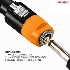 5 Core Speakon 1/4″ Female – Male Connectors Pair 4 Pole SpeakON Connector