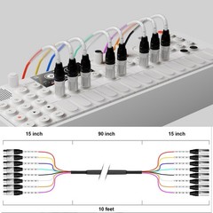 PRORECK 10ft 8-Channel XLR Snake Cable Professional Multicore Stage Box FanSnake
