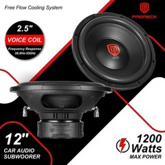 PRORECK 412 12 Inch 1200W Dual 2 Ohm Car Subwoofer Single