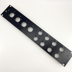 2U Rack Panel with 4 Large Speakon Cutouts NL8 8 D-Series Connector Cutouts