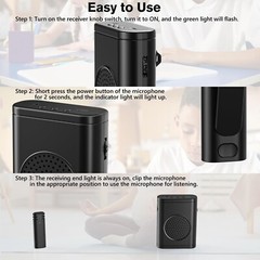 Wireless Voice Amplifier with Wireless Lavalier Microphone, Bluetooth Speaker