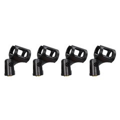 4 Pcs Universal 180° Microphone Clips Clamp Holder For Wired/ Wireless Mic Stand