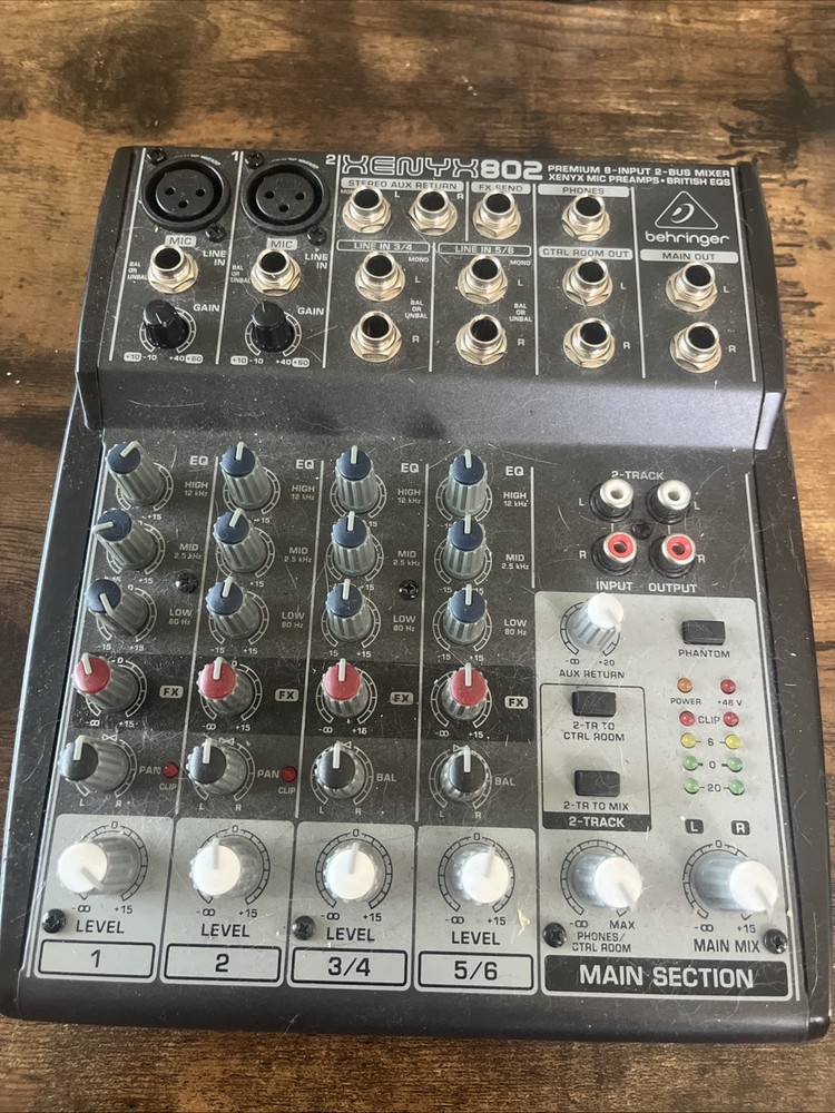 Behringer Xenyx 802 Premium 8-Input 2-Bus Mixer with Power Supply