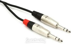 Hosa HSS-020X2 Pro Stereo Interconnect, Dual REAN 1/4 in TRS to Same, 20 ft