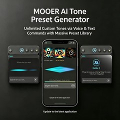 MOOER F40i Li Smart Guitar Amp 40W Touching Screen, Audio Separator, White